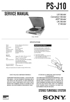 Sony PS-J10 - Service Manual 
